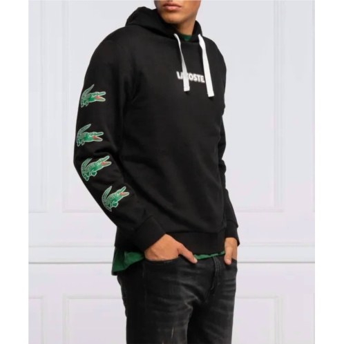 LACOSTE sport crocodile hoodie in black