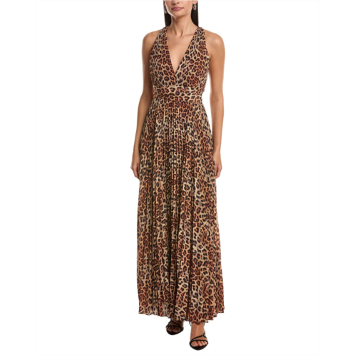 Milly oria printed leopard pleated dress