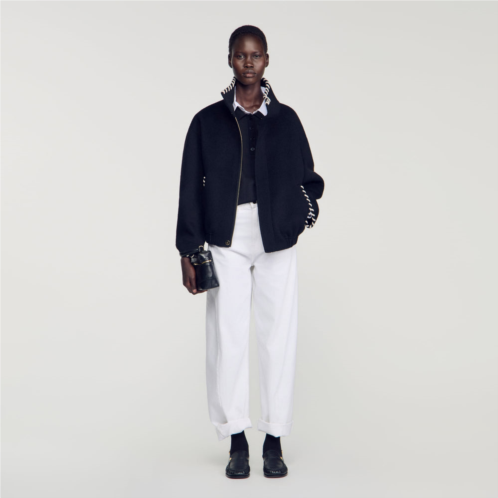 Sandro jacket with topstitched details