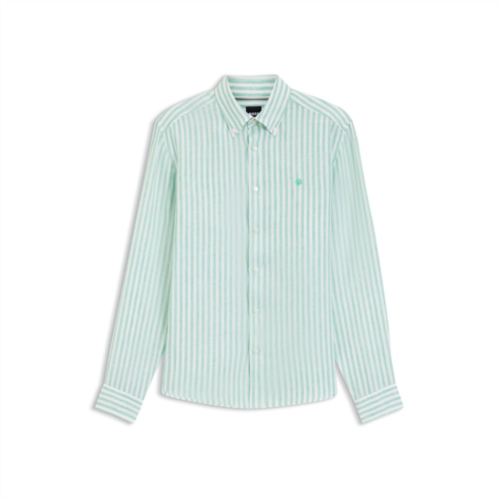 BOSS regular-fit shirt in striped linen