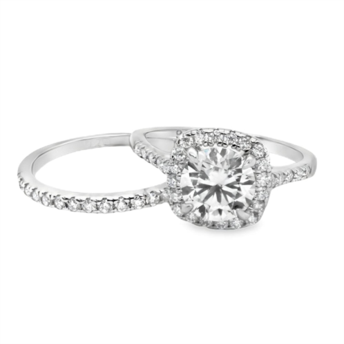 Allyanna Gifts womens moissanite wedding ring set in sterling silver