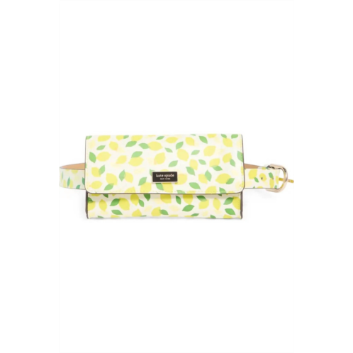 Kate Spade womens lemon print belt bag in white/yellow