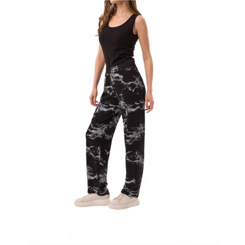 French kyss abstract print lounge pant in black/white