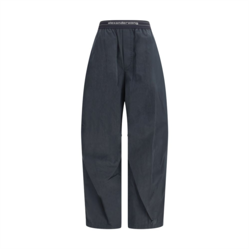 Alexander Wang trousers with elastic waistband and contrasting jacquard womens logo
