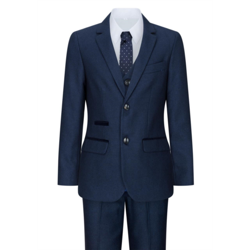Oliver Tweed boys 3 piece navy blue birdseye Tweed suit
