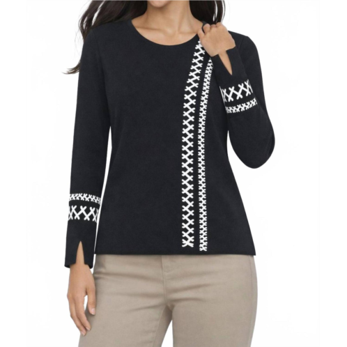 J criss cross tunic top in black