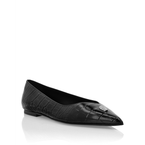 PHILIPP PLEIN asymmetric ballerina flats skull