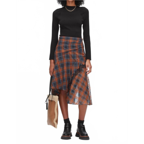 3.1 Phillip Lim draped midi skirt with organza combo in dusk multi