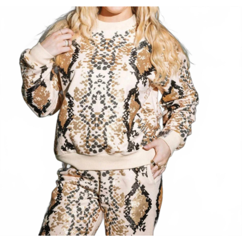 QUEEN OF SPARKLES python sweatshirt in cream