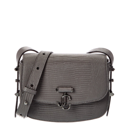 jimmy choo lizard-embossed leather crossbody