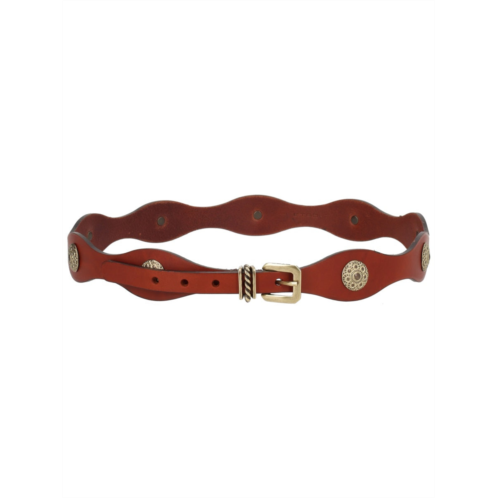 ETRO black wavy twisted buckle leather belt
