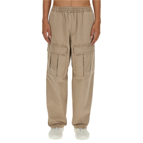 ACNE STUDIOS relaxed fit beige casual pants with elastic waistband