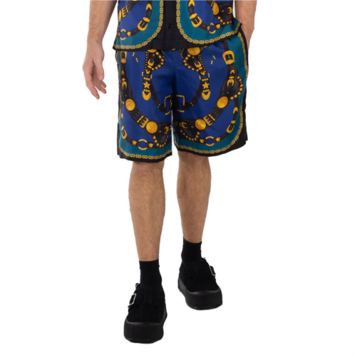 Versace medusa harness-print silk twill shorts