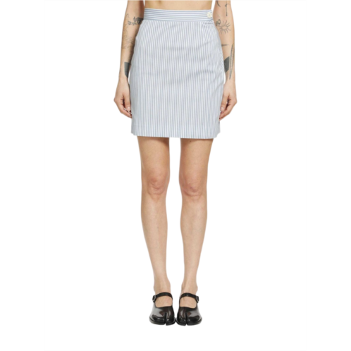VIVIENNE WESTWOOD slim-fit blue mini skirt with vertical pinstripes