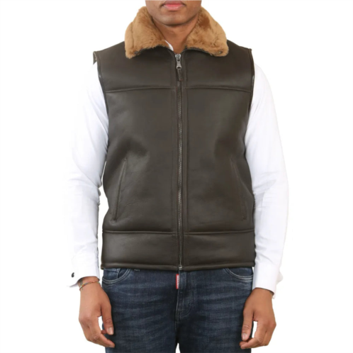 TruClothing aviator shearling sheepskin gilet
