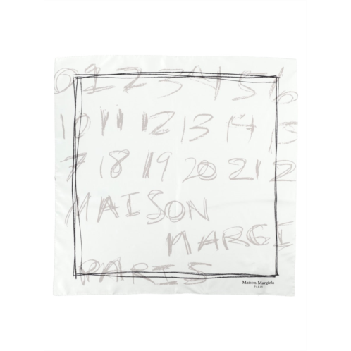 MAISON MARGIELA square silk scarf with handwritten number design