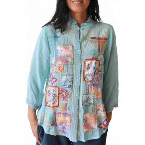 Johnny Was somalia shirt in marine blue