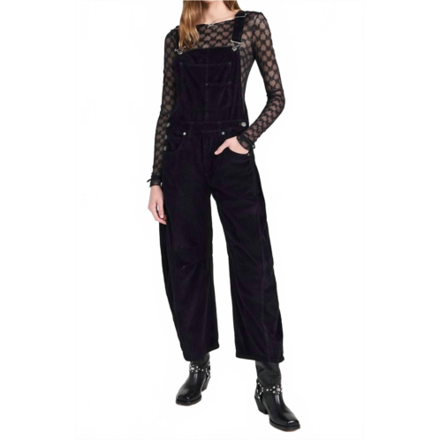 Free People good luck corduroy overalls in black