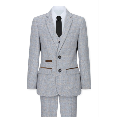 Oliver Tweed boys 3 piece cream Tweed check vintage retro suit