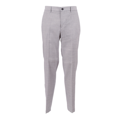 PESERICO tailored grey flat front straight-leg pants