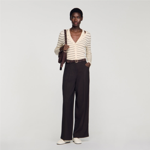 Sandro striped ribbed cardigan