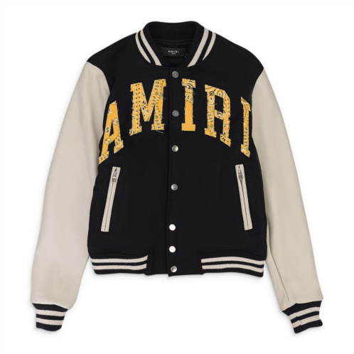 Amiri black vintage applique varsity jacket
