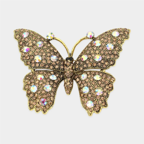 FASHNZFAB bubble stone embellished butterfly pin brooch