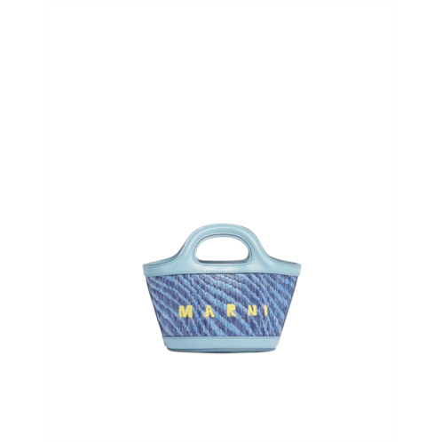 MARNI tropicalia micro raffia bag in blue