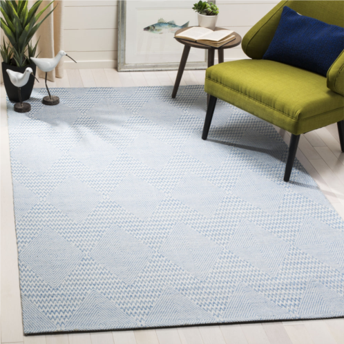 Safavieh marbella hand made area rug light blue / ivory contemporary style non-shedding
