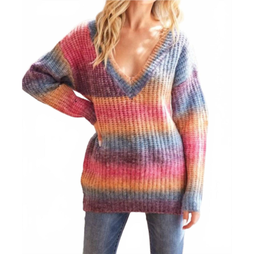 BiBi harvest mornings tie dye sweater in multi color