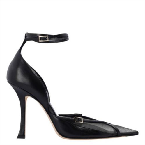 Jimmy Choo x mugler leather and mesh pumps