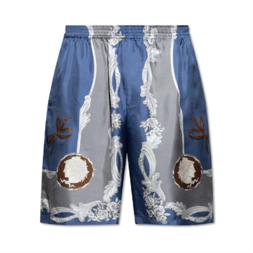 Versace cameo print elasticated waistband silk shorts