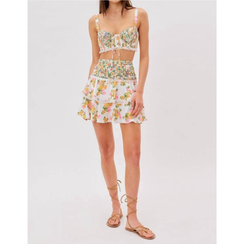 For Love & Lemons rosalyn mini skirt in marigold