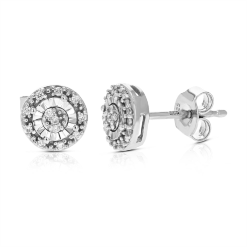 Vir Jewels 1/10 cttw lab grown diamond composite earrings in sterling silver with push backs for women