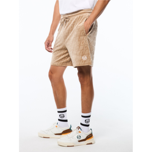 Sergio Tacchini bandiera debossed velour short