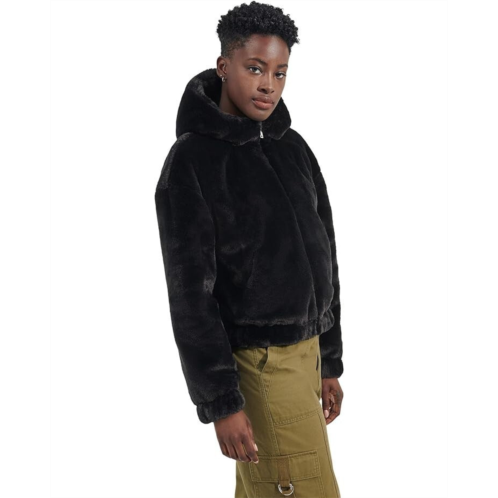 UGG mandy faux fur hoodie ii womens black long sleeve full zip jdm2167