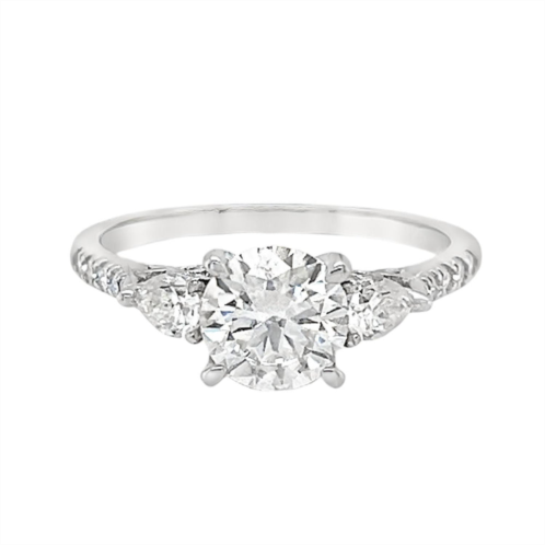 Allyanna Gifts womens round moissanite cluster ring in sterling silver