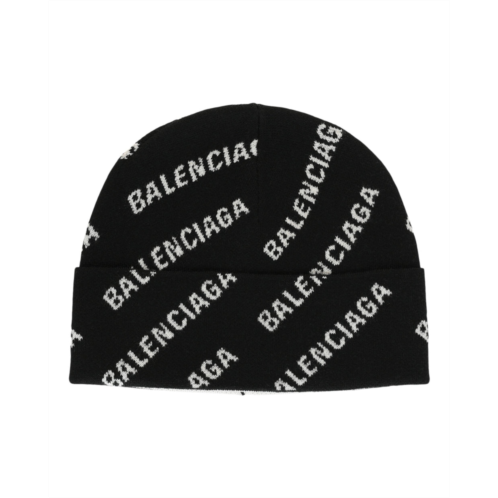Balenciaga allover mini logo knit beanie