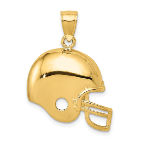 Diamond2Deal 14k yellow gold football helmet pendant