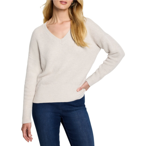 NICZOE tuck stitch v-neck sweater