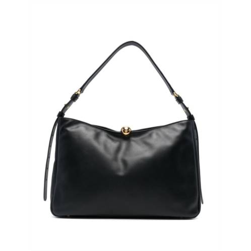 Furla black calf leather shoulder bag