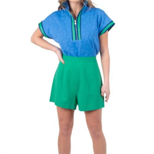 Emily McCarthy tailored short in ming green