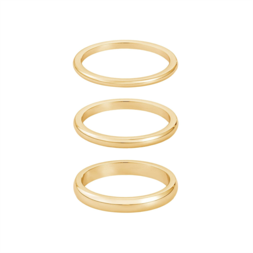 Adornia tarnish resistant 18k gold plated stacking band set
