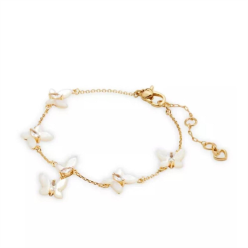 Kate Spade social butterfly bracelet & social butterfly cluster studs set in white