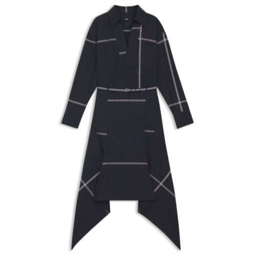 BOSS checked shirt dress in cotton canvas