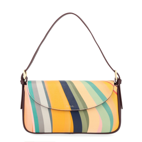 PAUL SMITH dark brown swirl pattern leather shoulder bag