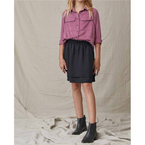 Bella Dahl girls double layer skirt in black