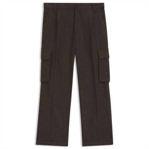 HUGO slim-fit cargo trousers in herringbone fabric