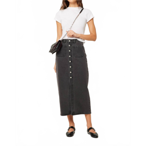 ROLLA sailor denim midi skirt in black