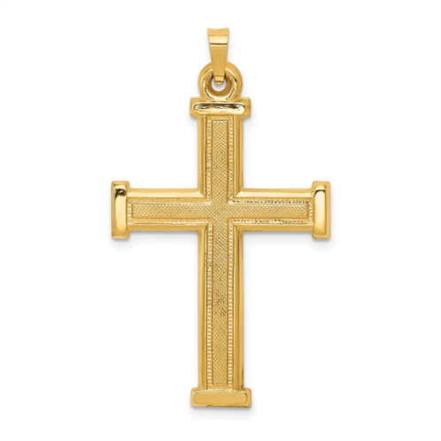 Diamond2Deal 14k yellow gold hollow latin cross pendant